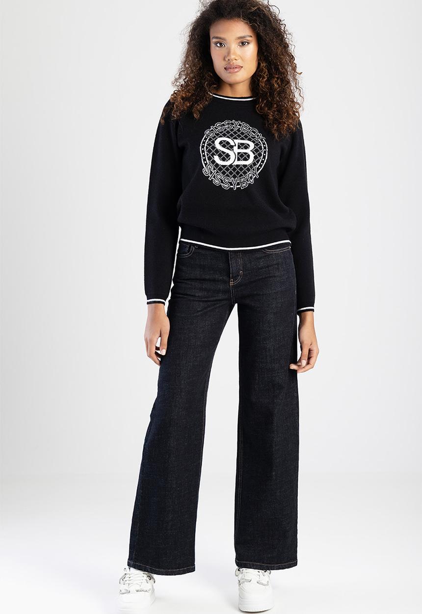 SISSY BOY - MARIANNA: Logo Knit Sweater - Black