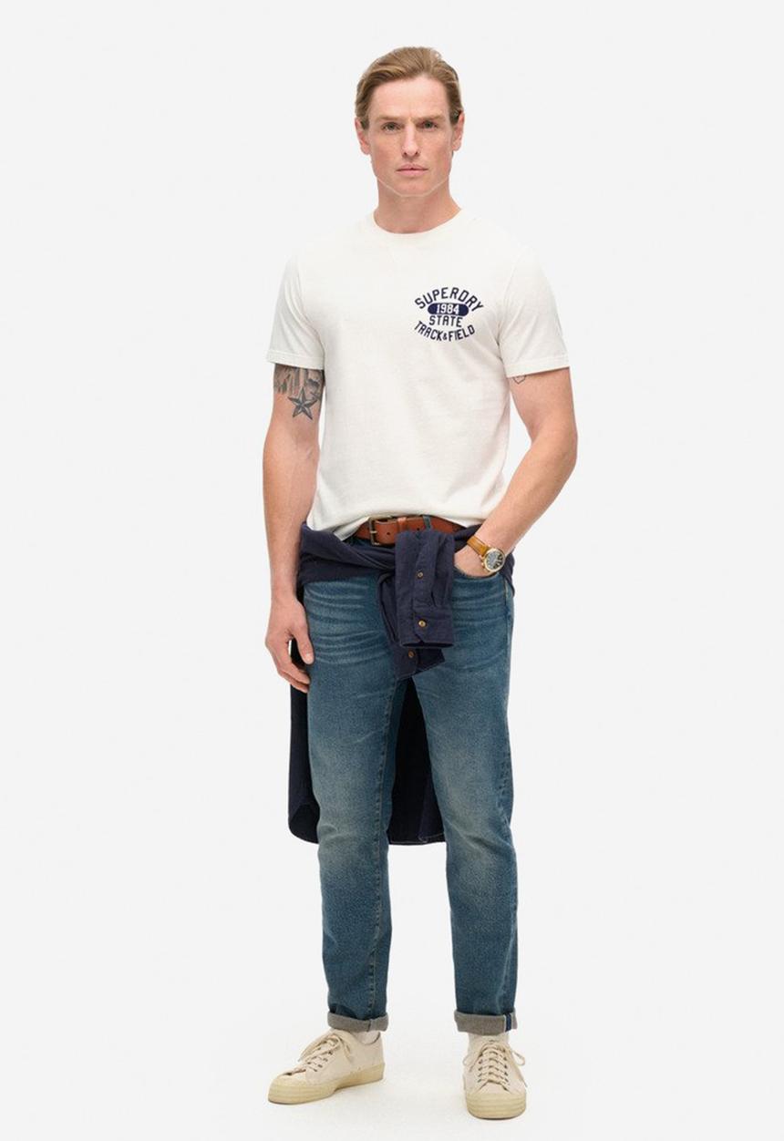 Superdry. - Track & filed graphic T-shirt - New Chalk White