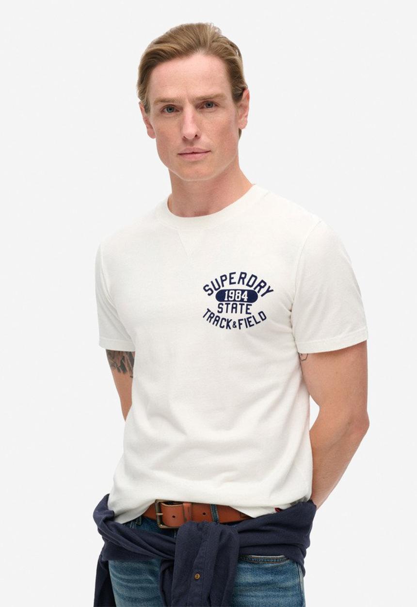 Superdry. - Track & filed graphic T-shirt - New Chalk White