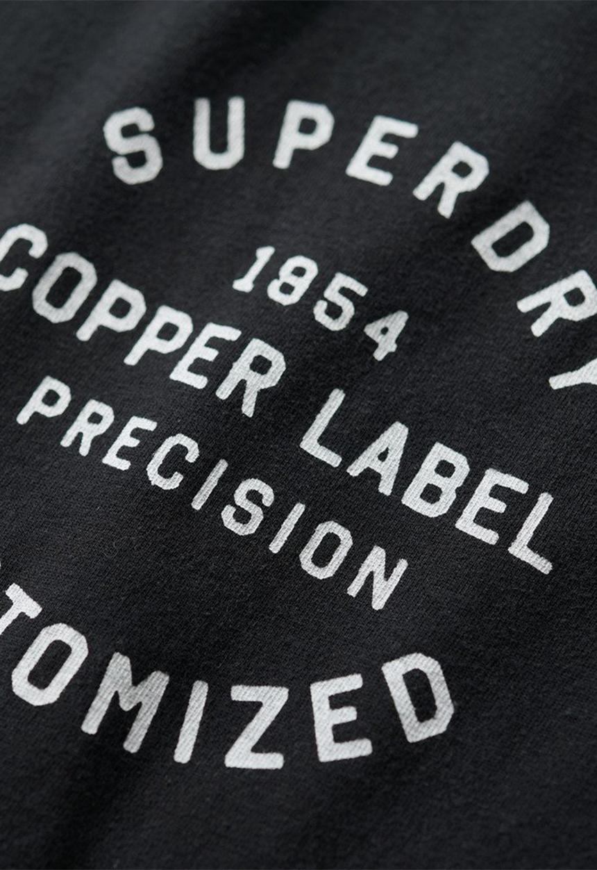 Superdry. - Copper label chest graphic tee - Jet Black