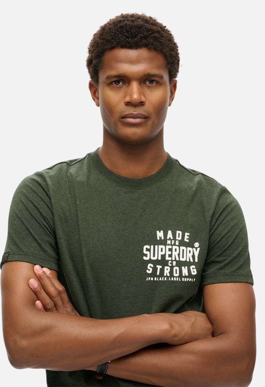 Superdry. - Machined Goods Workwear tee - Dark Olive Marl
