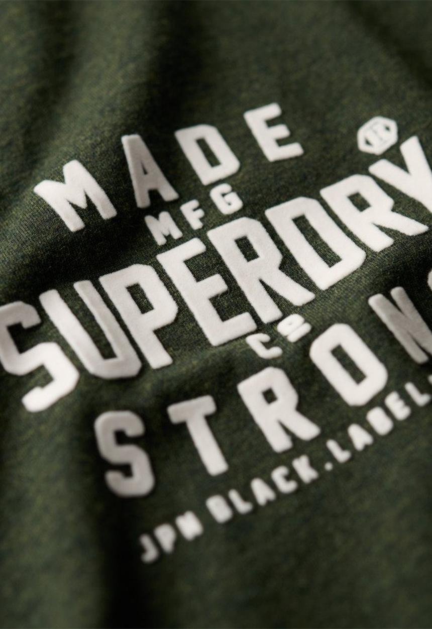 Superdry. - Machined Goods Workwear tee - Dark Olive Marl