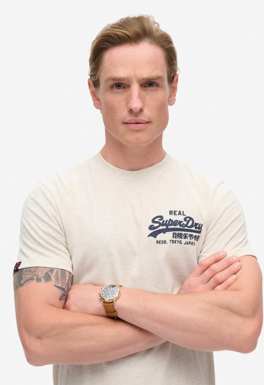 Superdry. - Classic VL graphicT-shirt - Oat Cream Marl