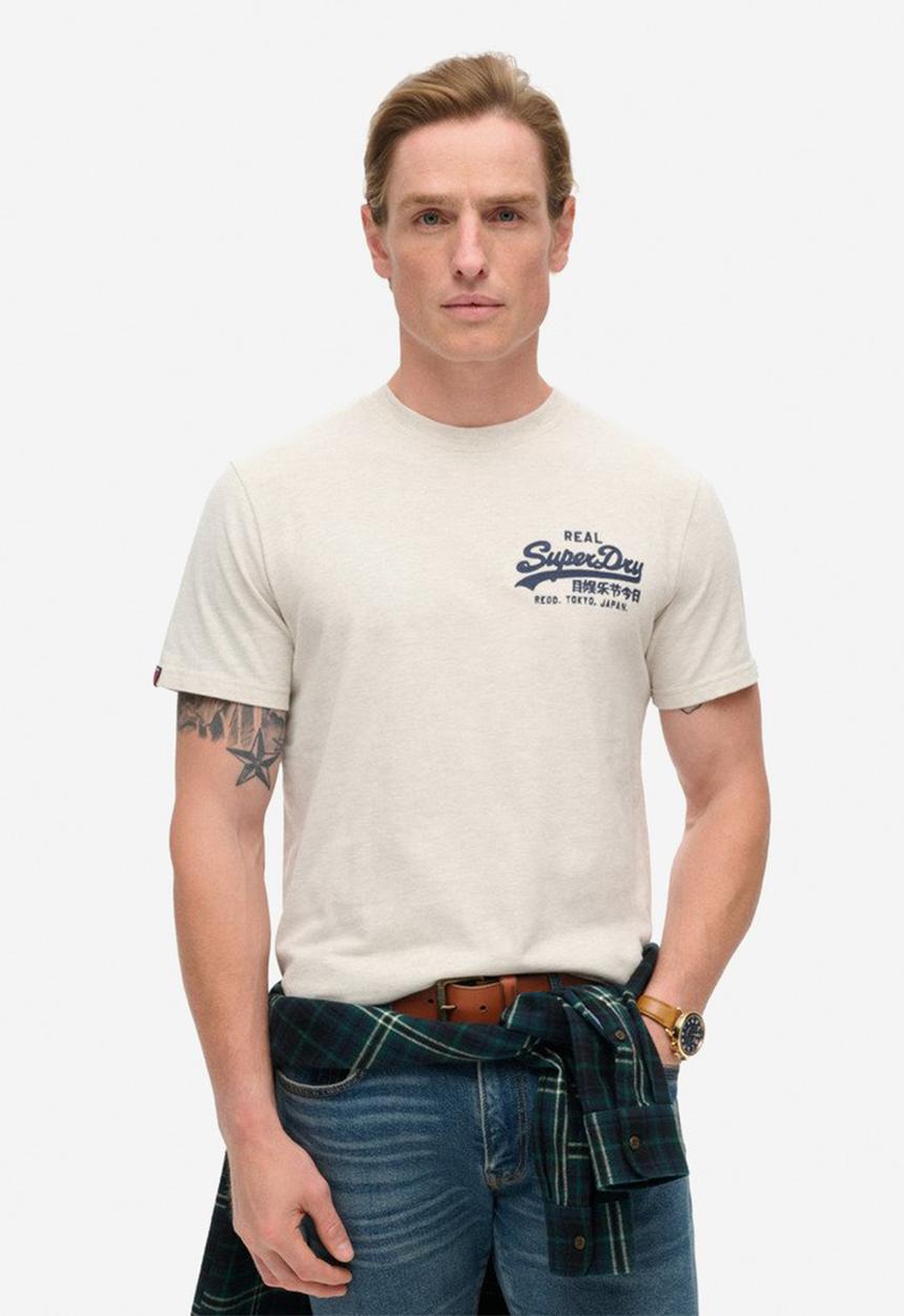 Superdry. - Classic VL graphicT-shirt - Oat Cream Marl