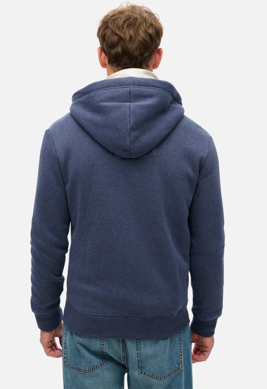 Superdry. - Essential logo zip hoodie - Heritage Navy Marl