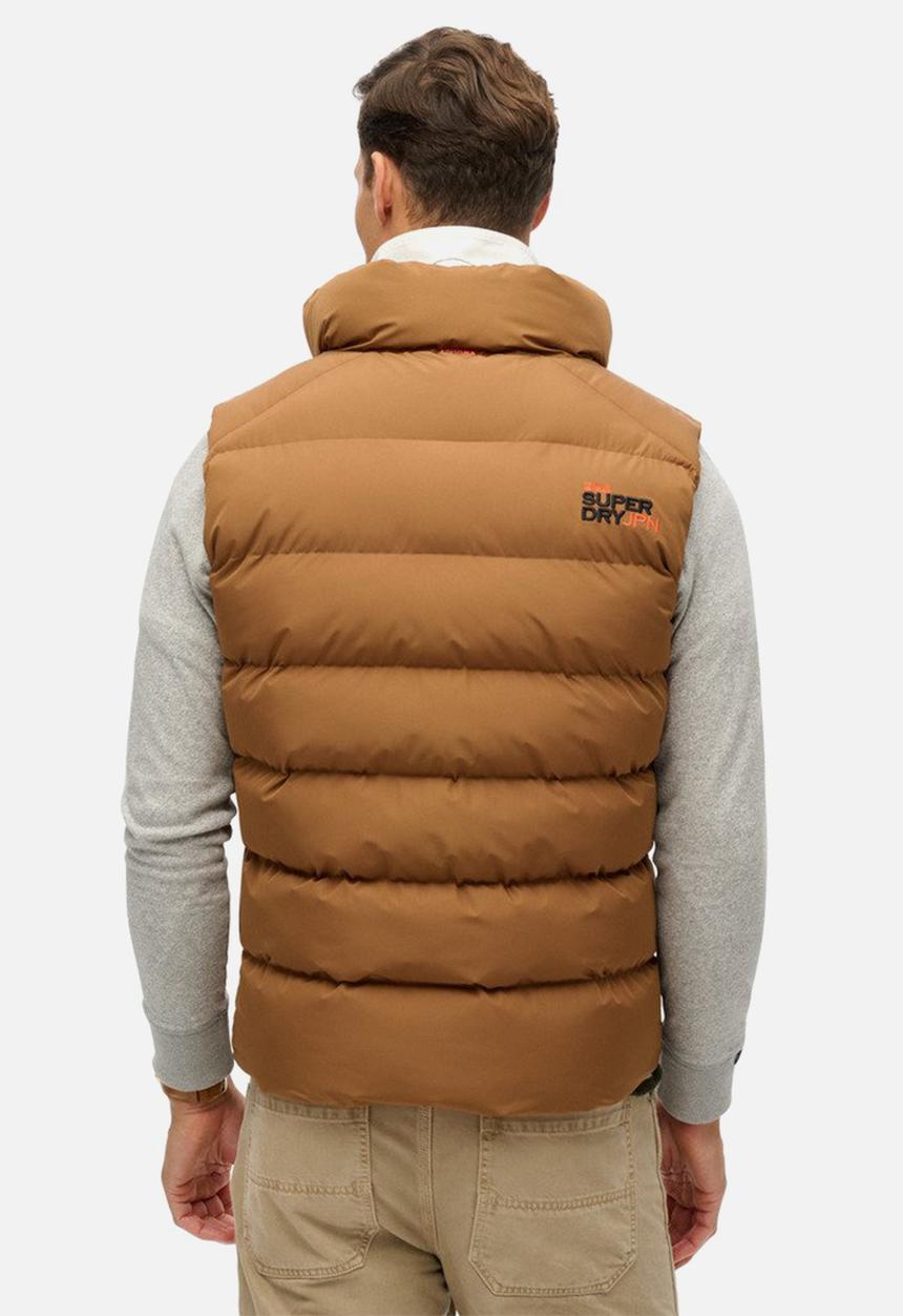Superdry. - Sport Puffer Gilet - Denim Co Tobacco Brown