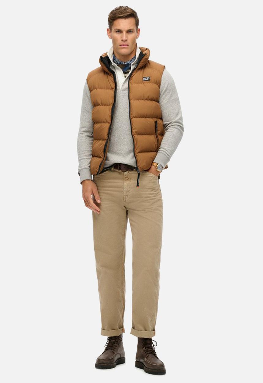 Superdry. - Sport Puffer Gilet - Denim Co Tobacco Brown