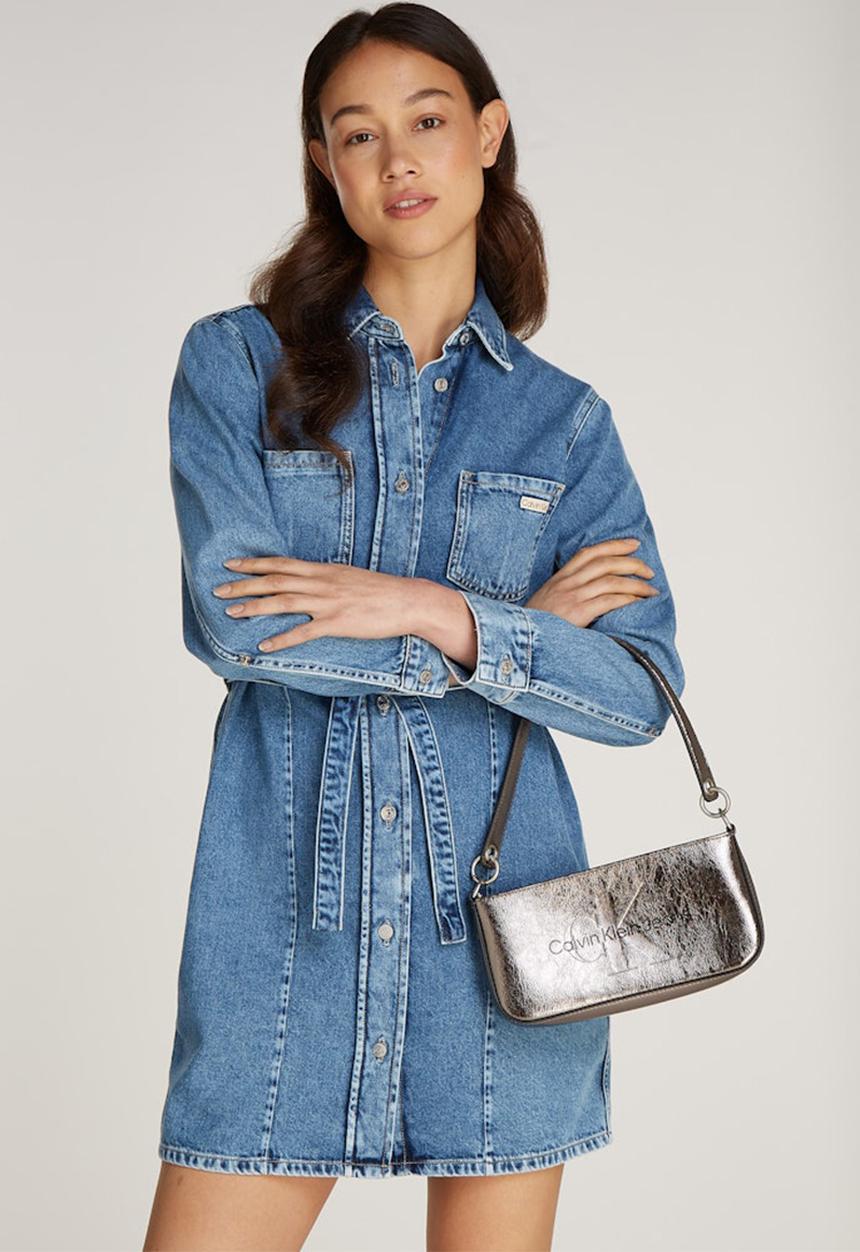 Calvin Klein - Sculpted shoulder pouch tum-gunmetal