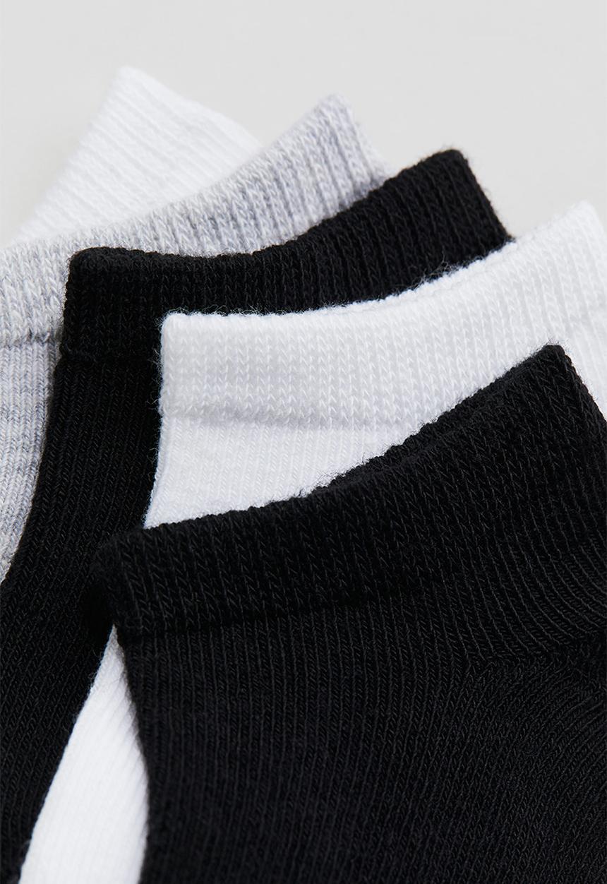 H&M - 5-pack trainer socks - black,white,grey