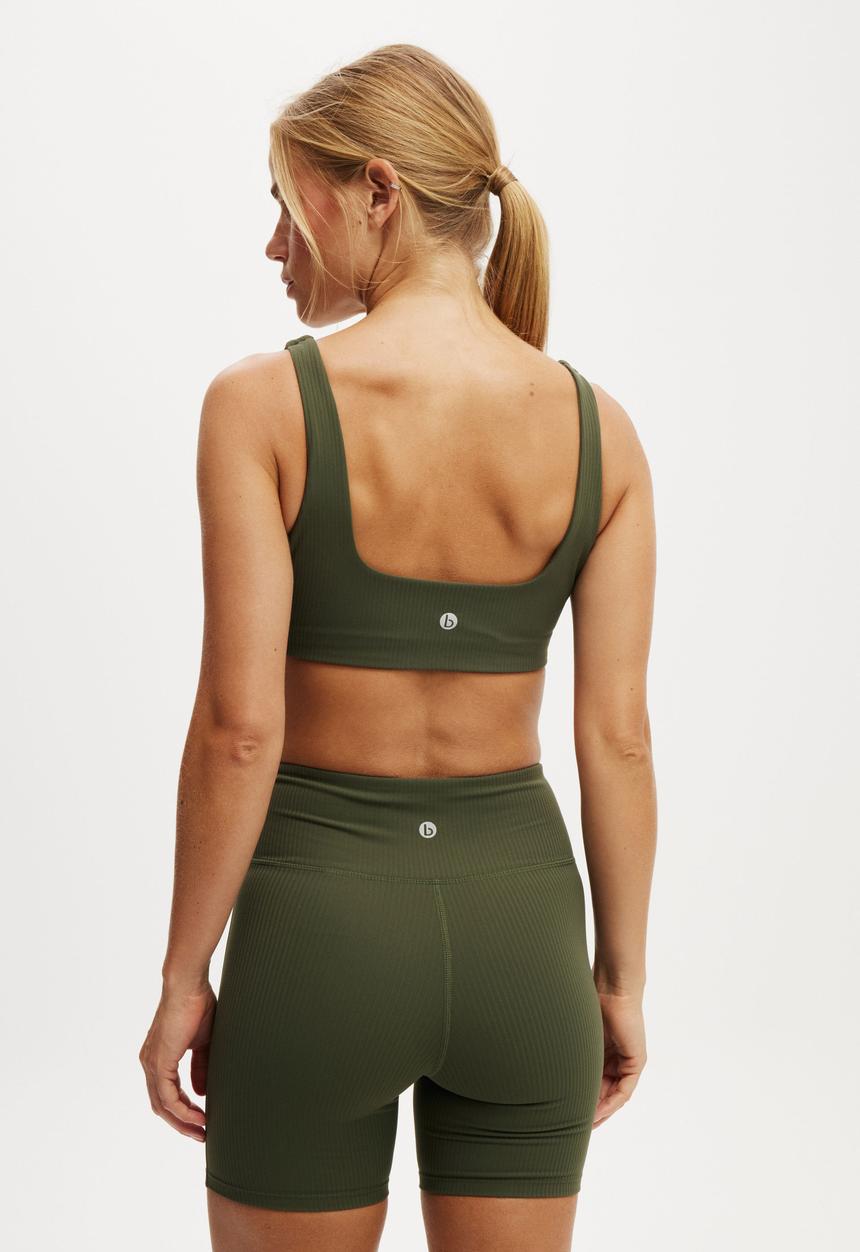 Cotton On - Ultra Soft Rib Crop - Forest Green