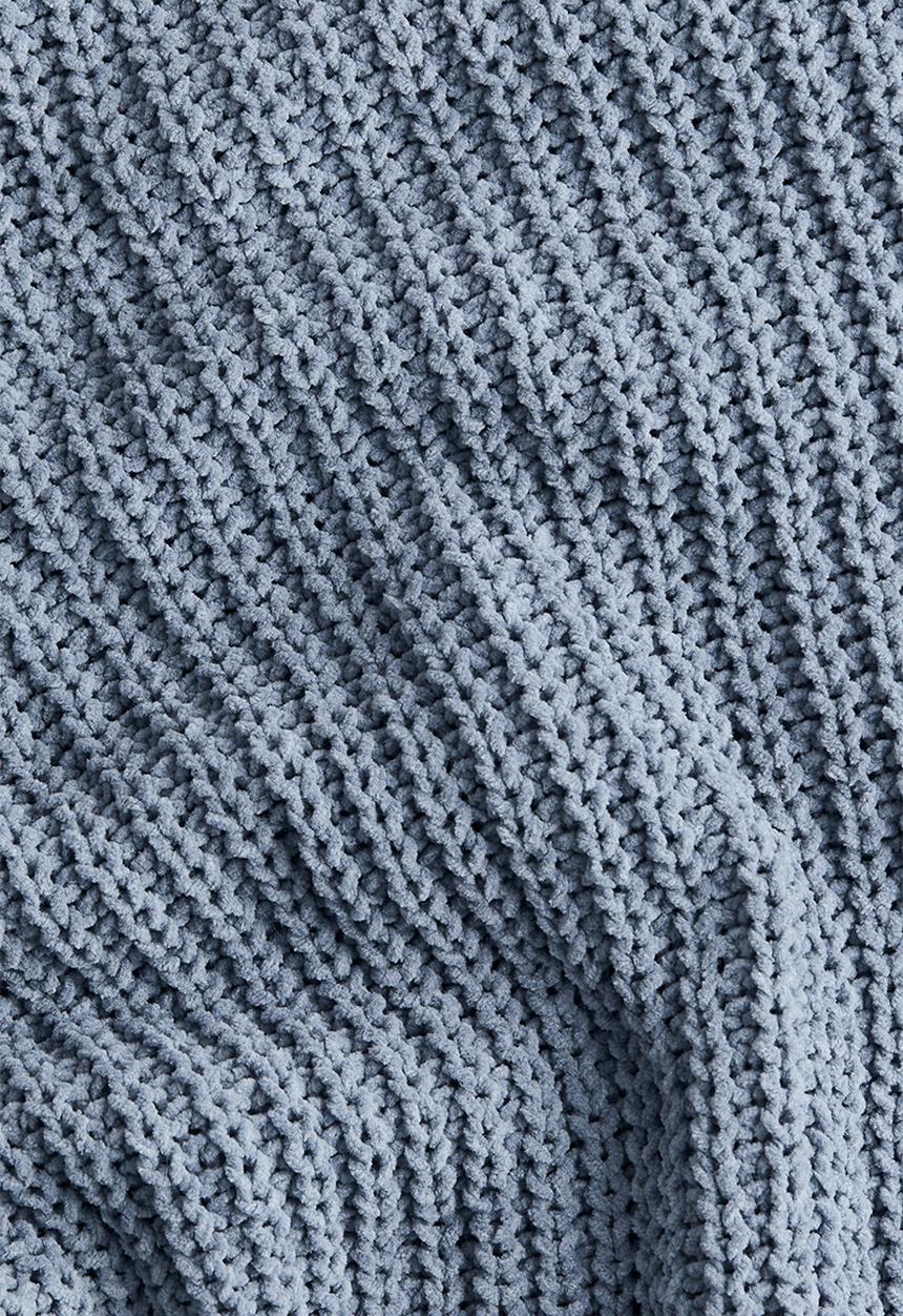 H&M - Knitted chenille jumper -  dusty blue