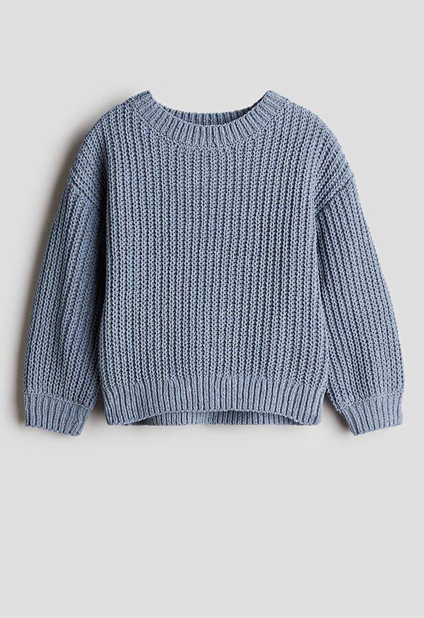 H&M - Knitted chenille jumper -  dusty blue