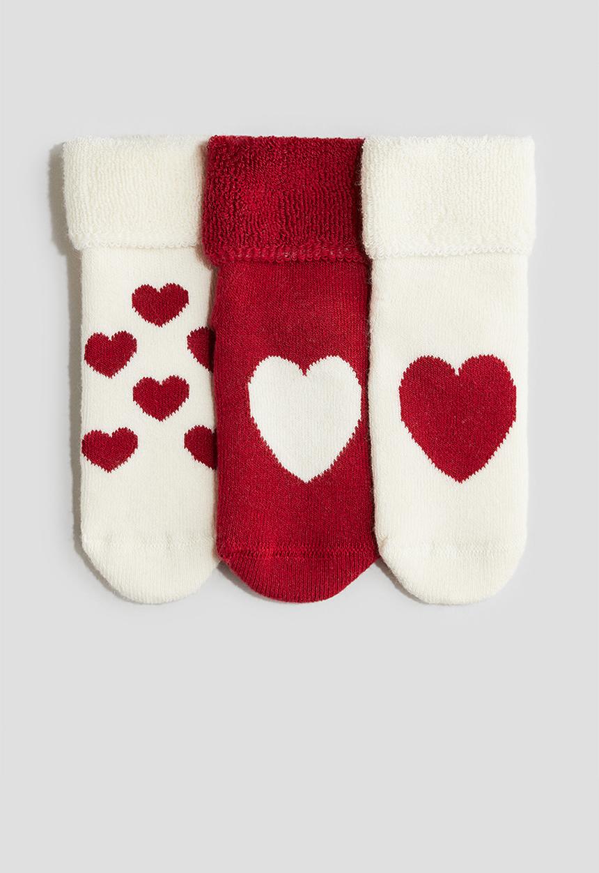 H&M - 3-pack terry socks - white