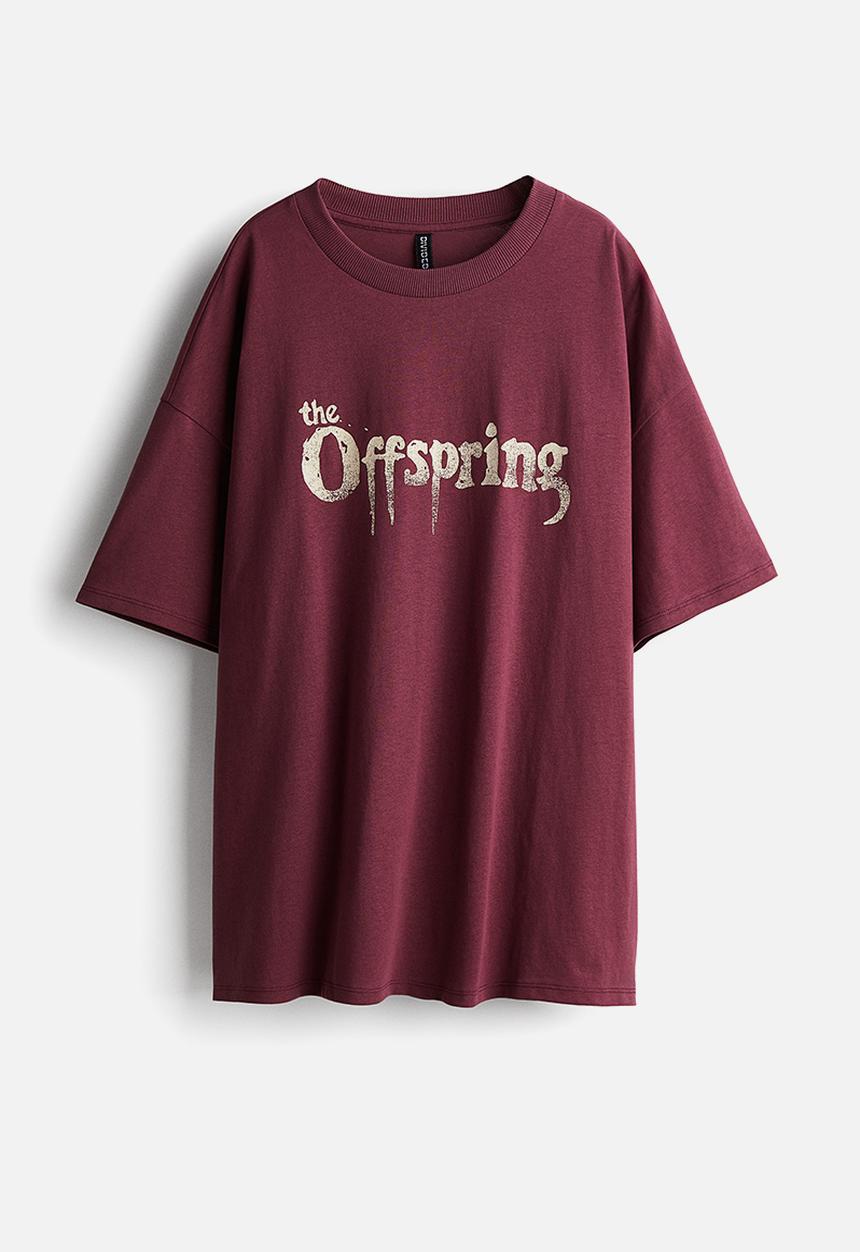 H&M - Oversized printed T-shirt - dark pink the offspring