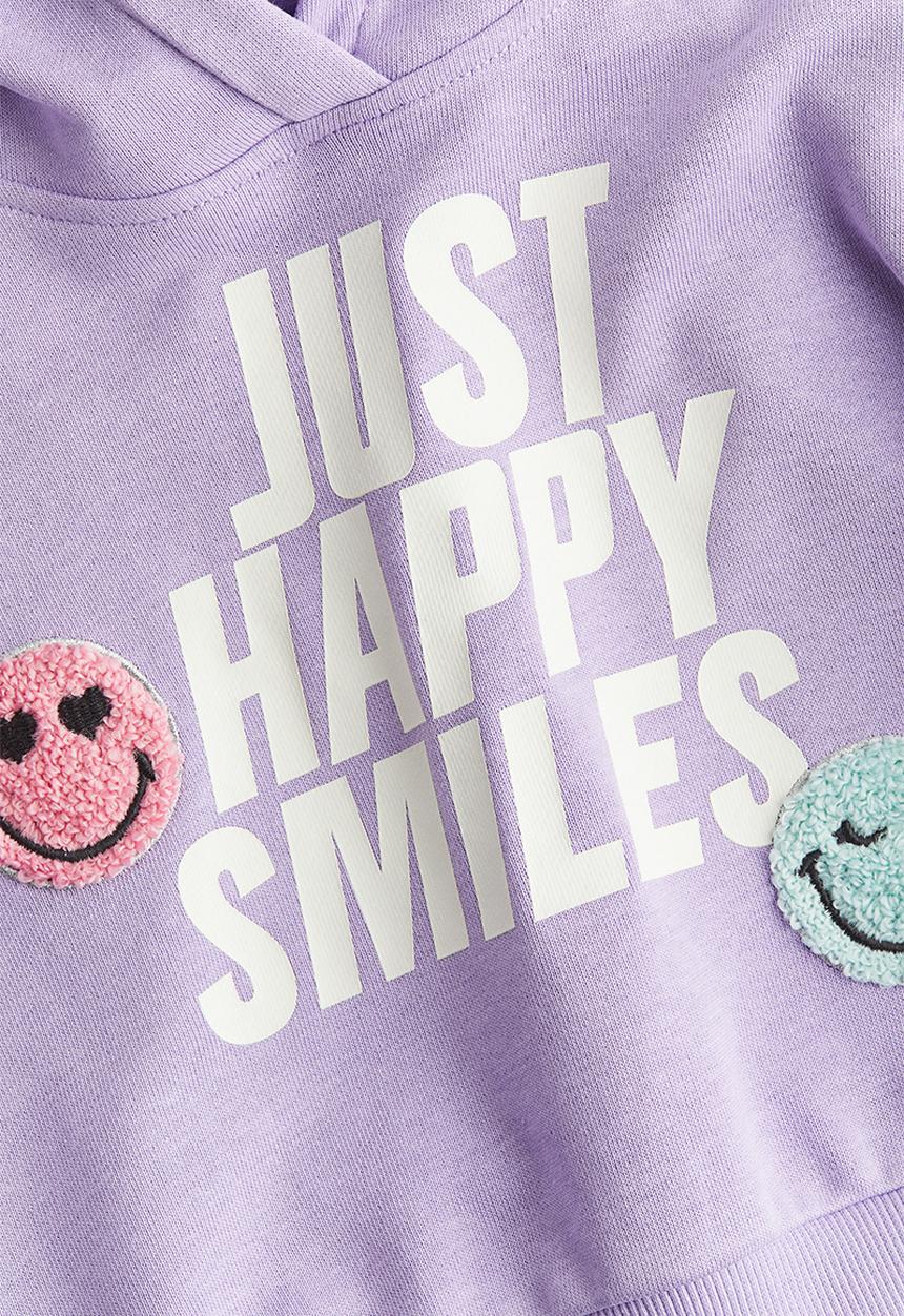 H&M - Printed hoodie -  light purple/emojis 