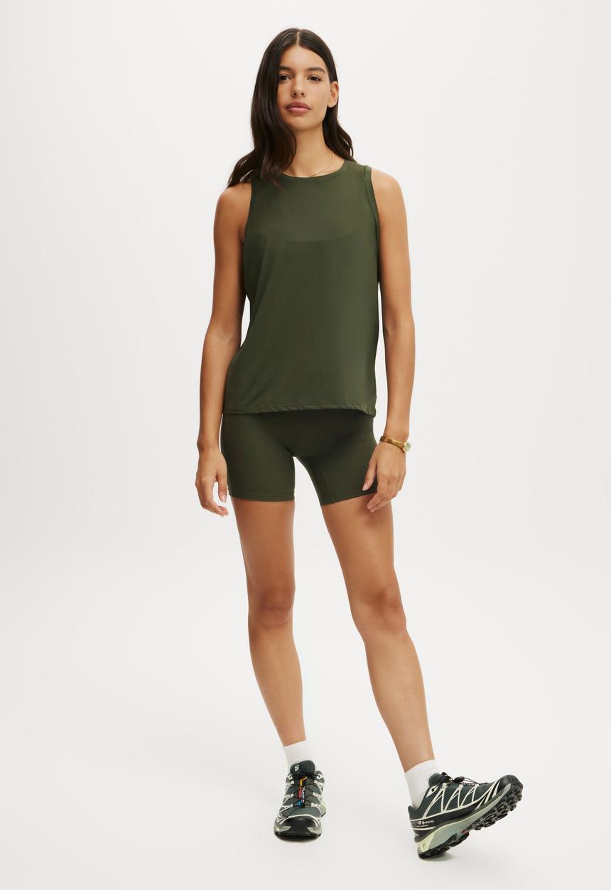 Cotton On - Ultra Soft Rib Bike Short - Forest Green