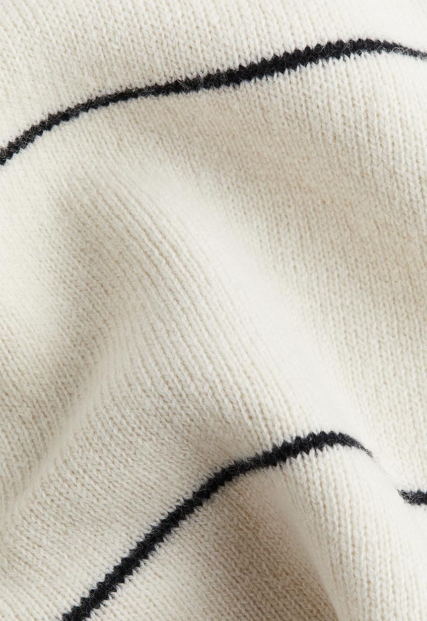 H&M - Wool-blend turtleneck jumper - cream striped