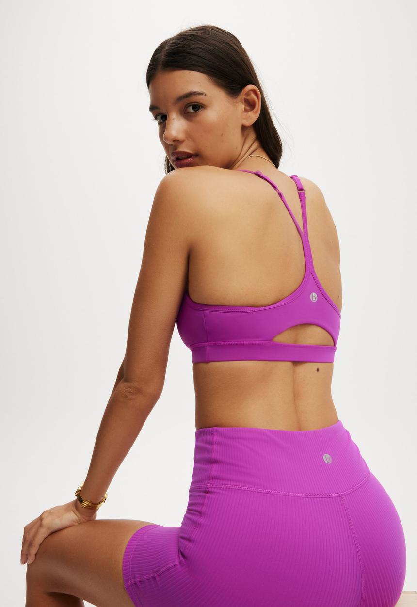 Cotton On - 365 Keyhole Crop - Passion Plum