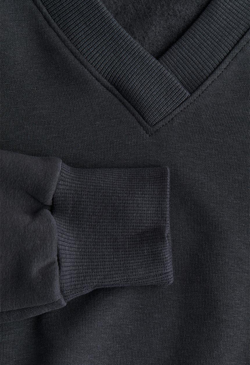 H&M - V-neck sweatshirt - dark grey 