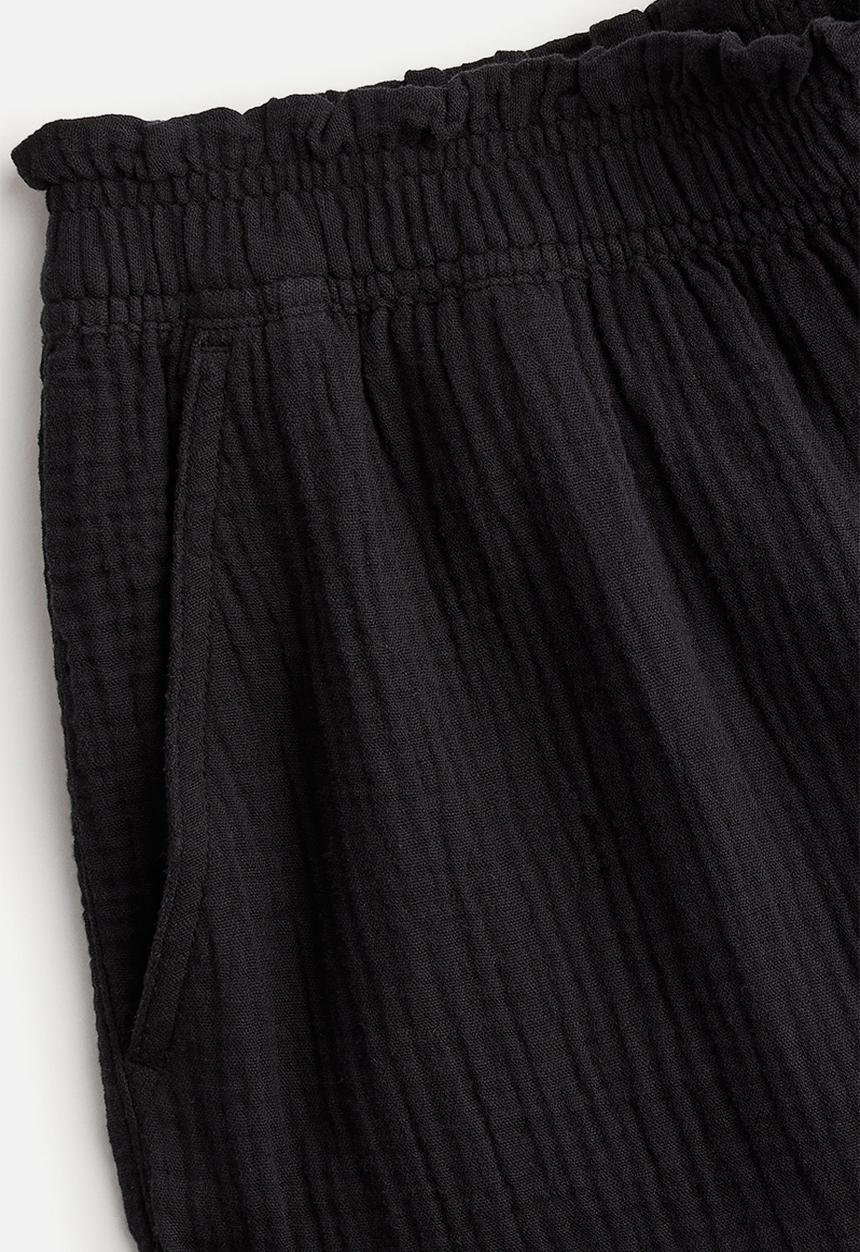 H&M - Paper bag trousers - black