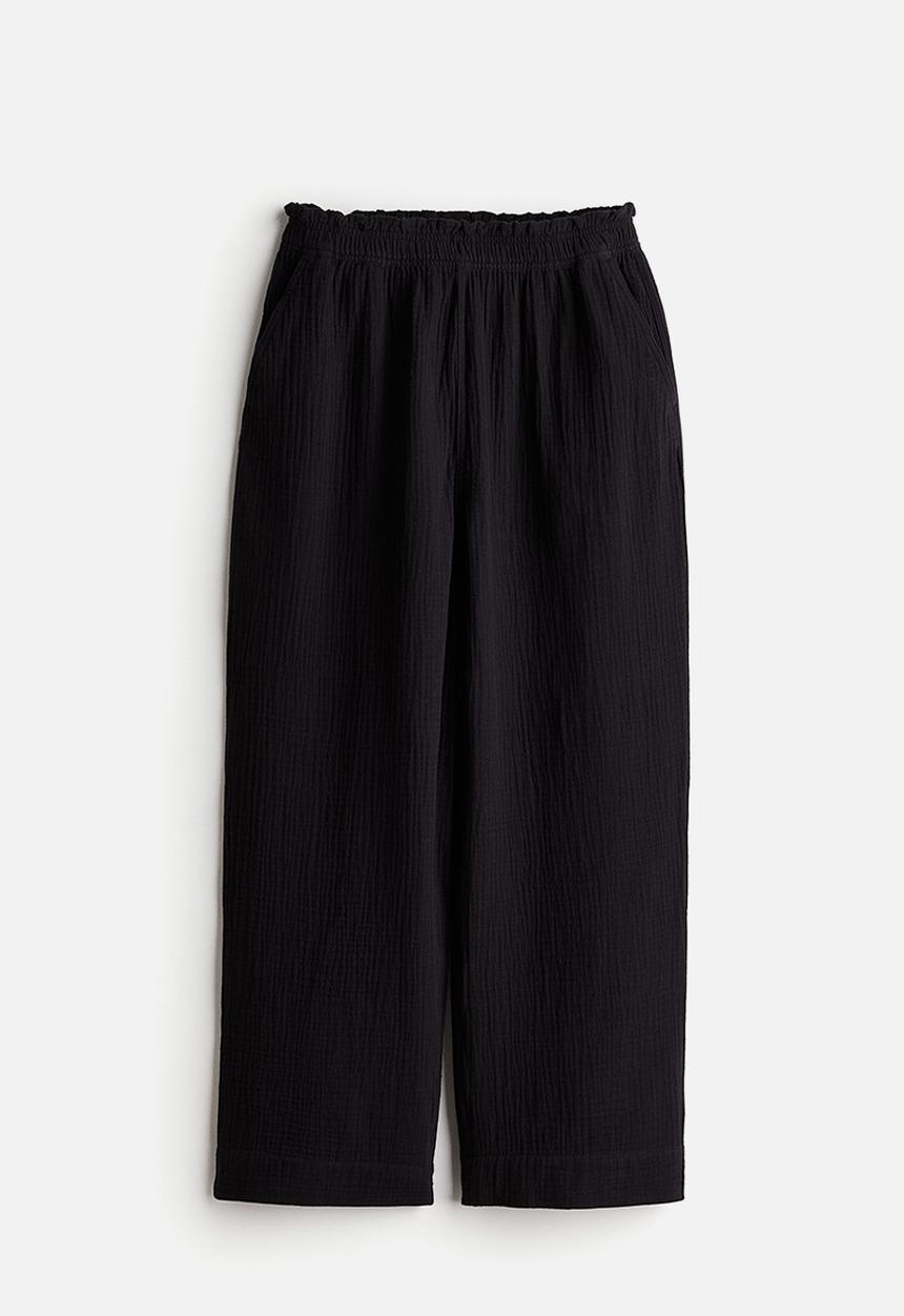 H&M - Paper bag trousers - black