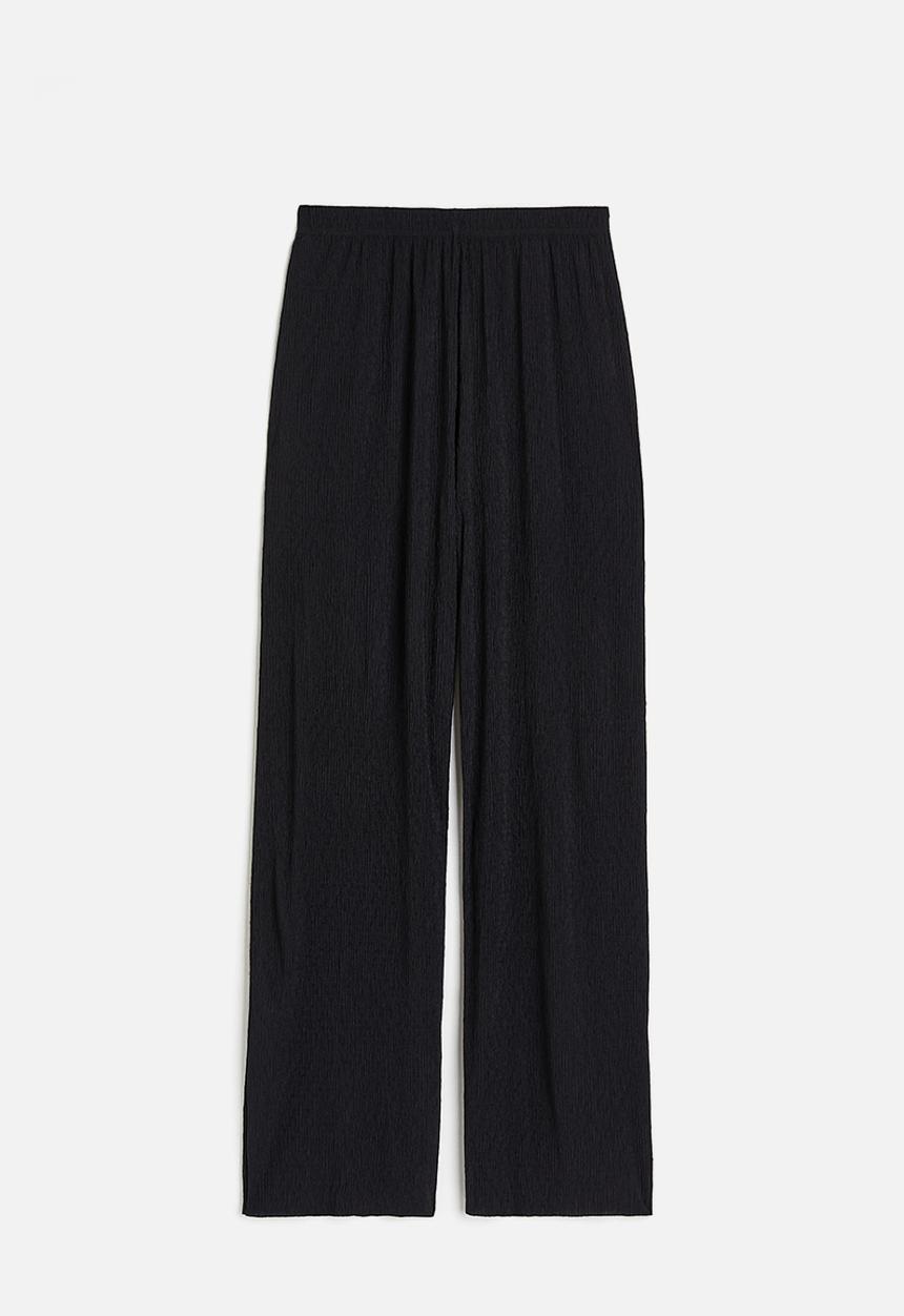H&M - Crinkled trousers - black
