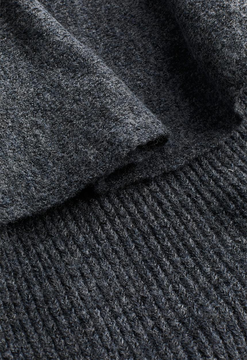 H&M - Flounced off-the-shoulder jumper - dark grey marl