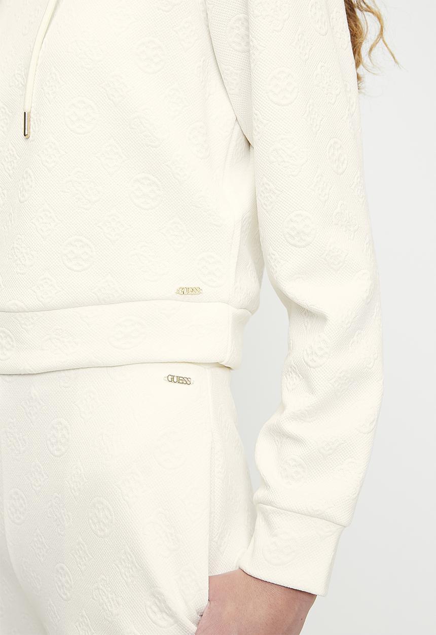 GUESS - Peony logo hoodie sweatshirt - peony dove white aop