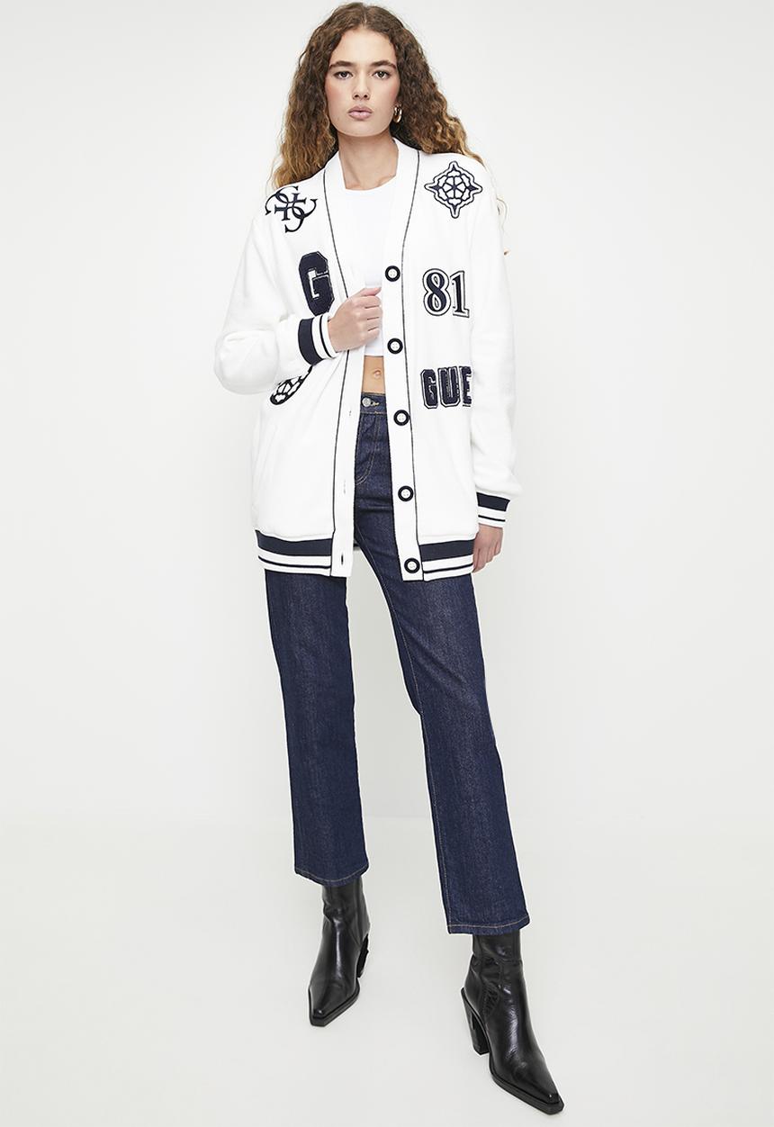 GUESS - Raquelle fleece cardigan - white moon - d001