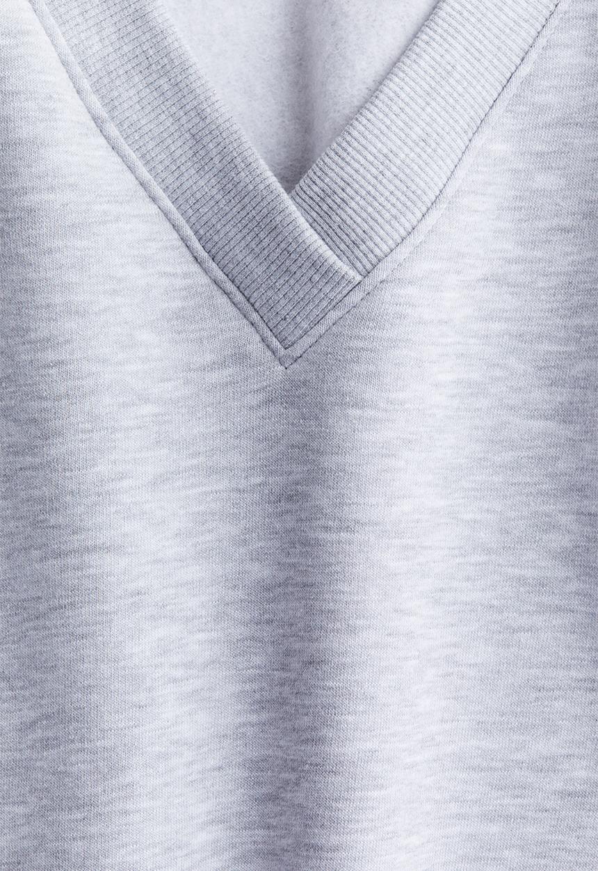H&M - V-neck sweatshirt - light grey marl 