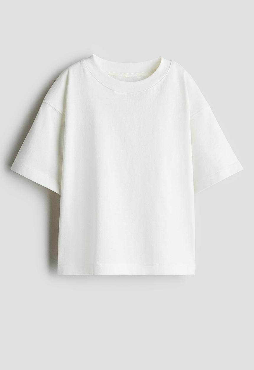 H&M - Boxy cotton T-shirt - white