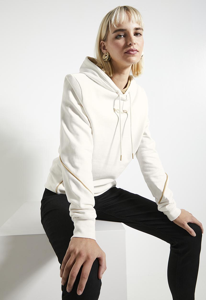 POLO - Wmn demi track top - off white	