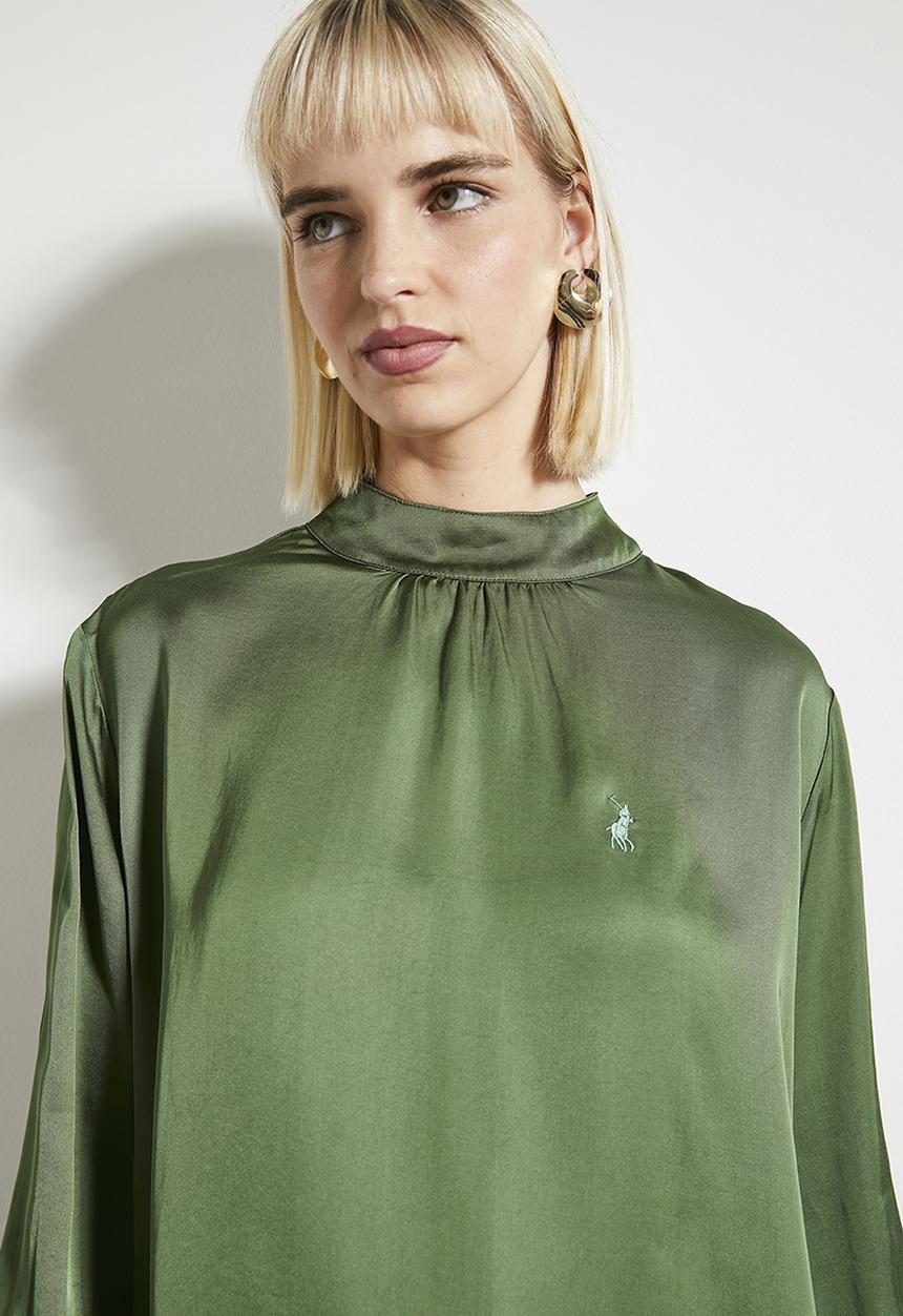 POLO - Wmn nadia long sleeve blouse - pine green	