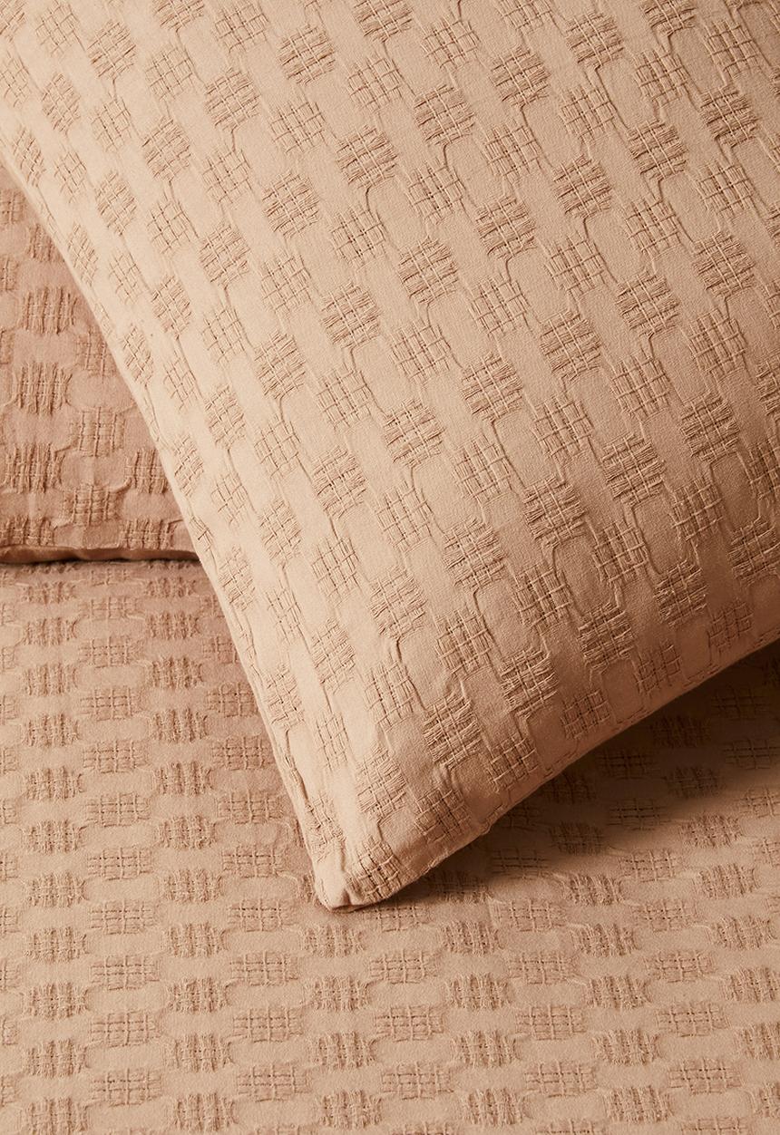 Sixth Floor - Cotton Waffle Seersucker Duvet Set - Rust