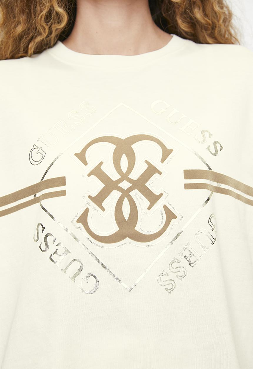 GUESS - krissy boxy tee - dove white