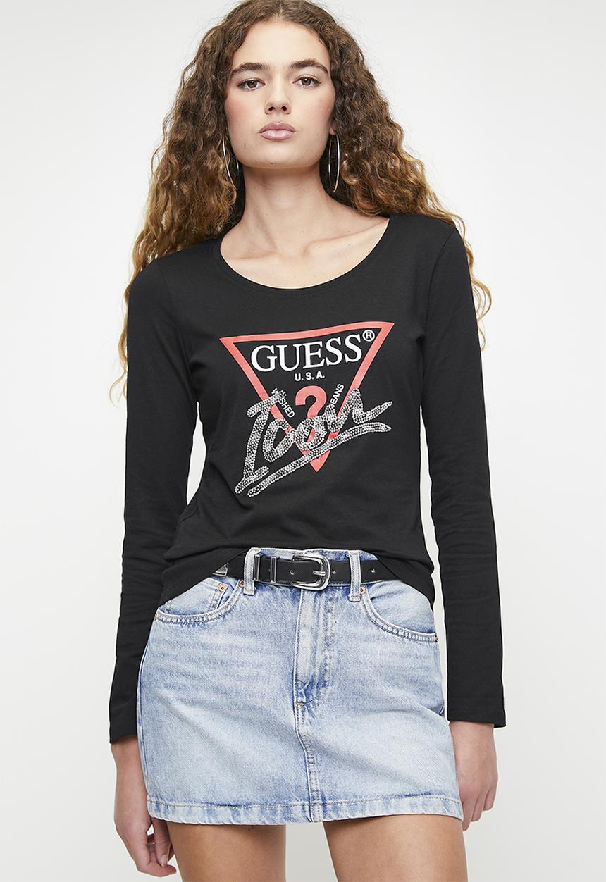 GUESS - Ls Rn Icon Tee - Jet Black A997