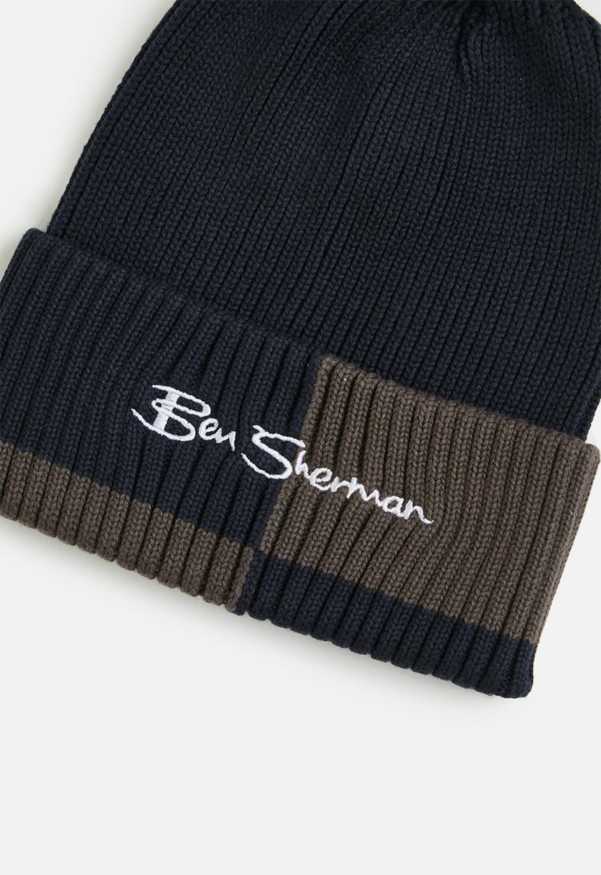 Ben Sherman - BS Col Block Beanie - Navy/Charcoal