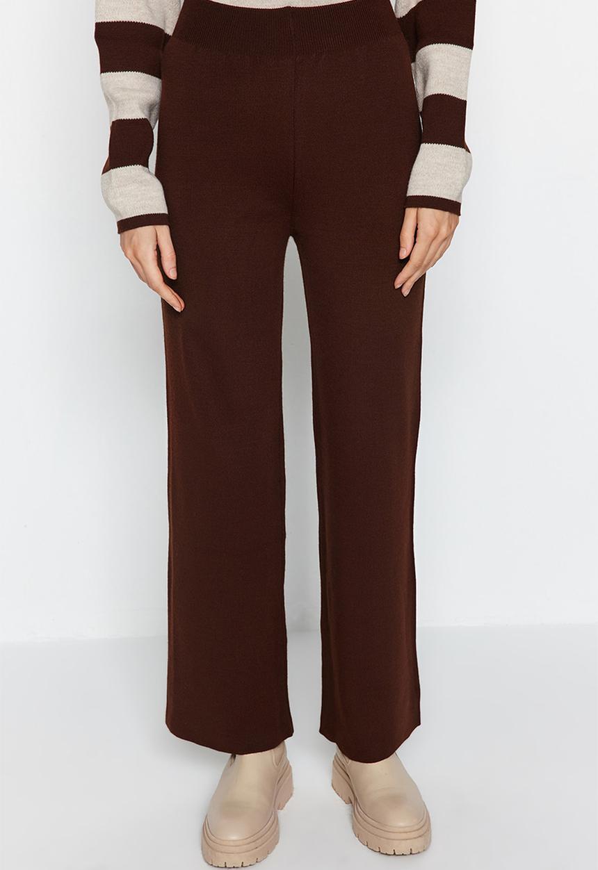 Trendyol - Wide pattern striped knitwear set - brown 