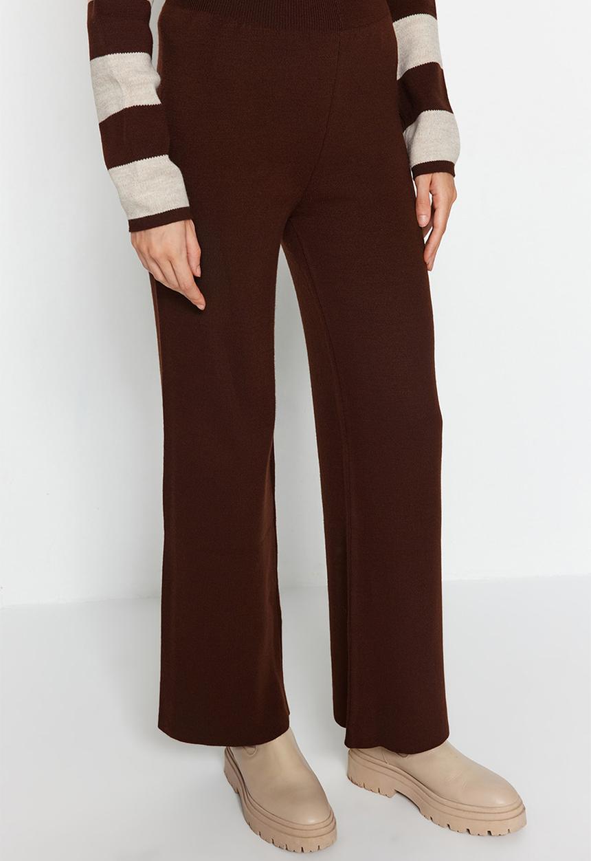 Trendyol - Wide pattern striped knitwear set - brown 