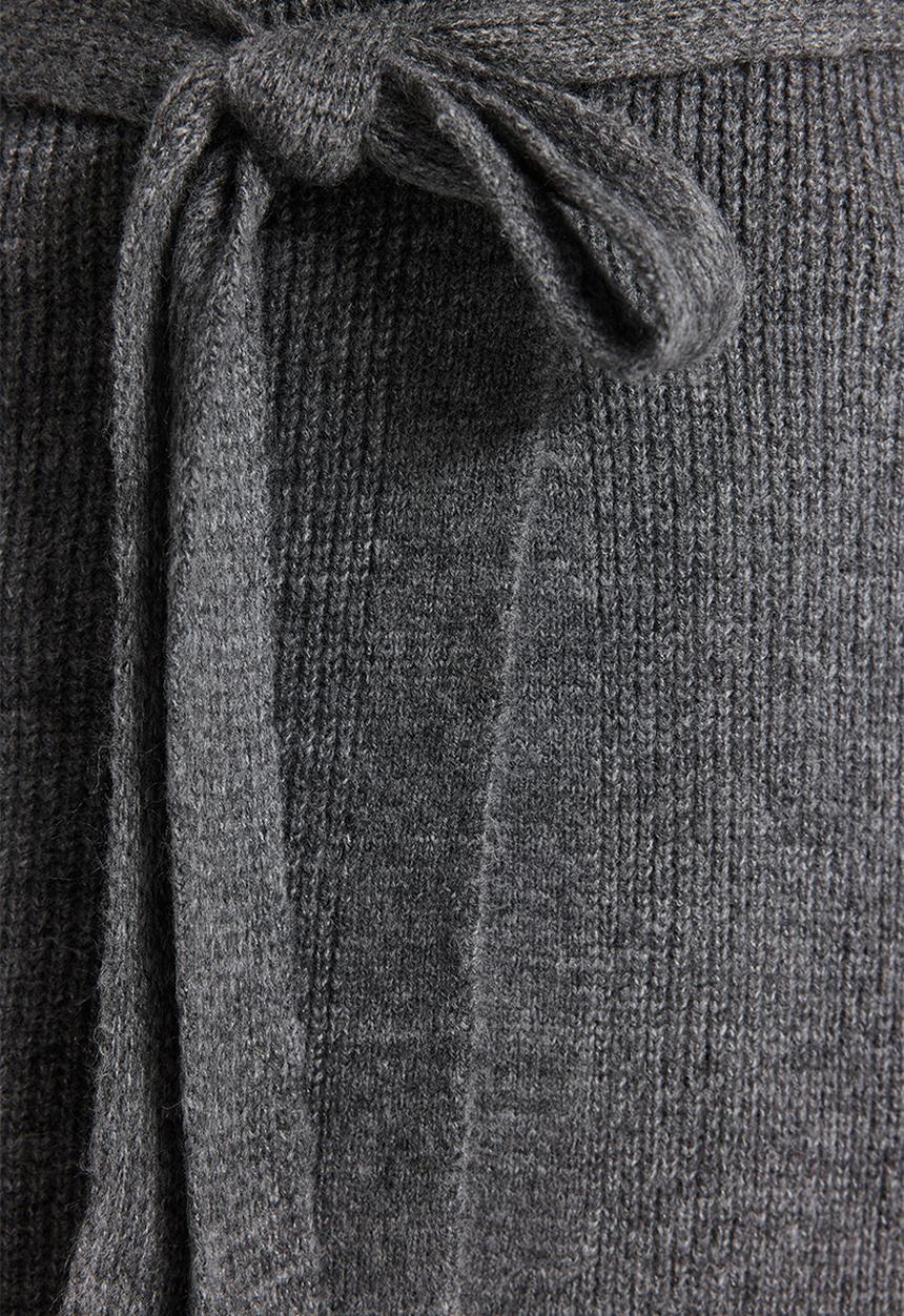 Trendyol - Belted long thessaloniki knitted sweater cardigan - anthracite 