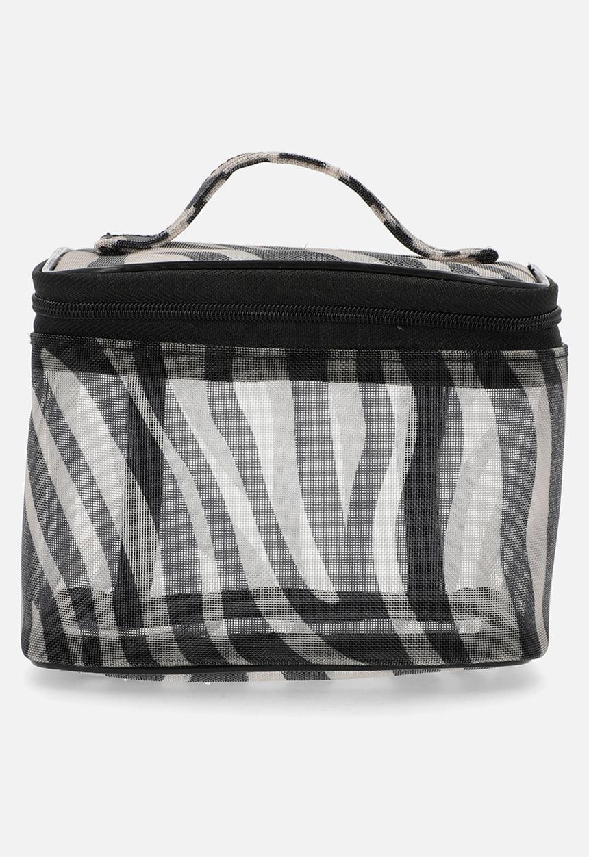 H&M - Boxy make-up bag - black zebra print 
