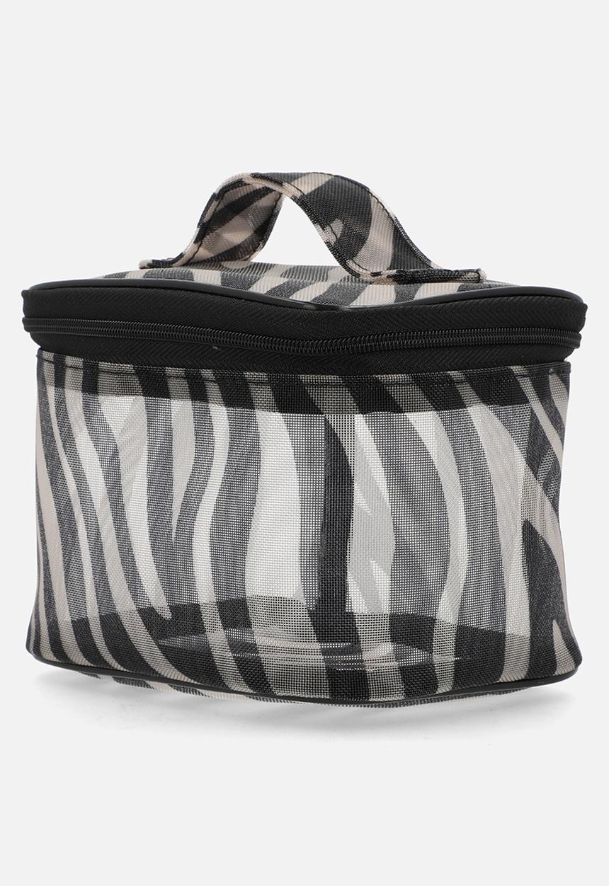 H&M - Boxy make-up bag - black zebra print 