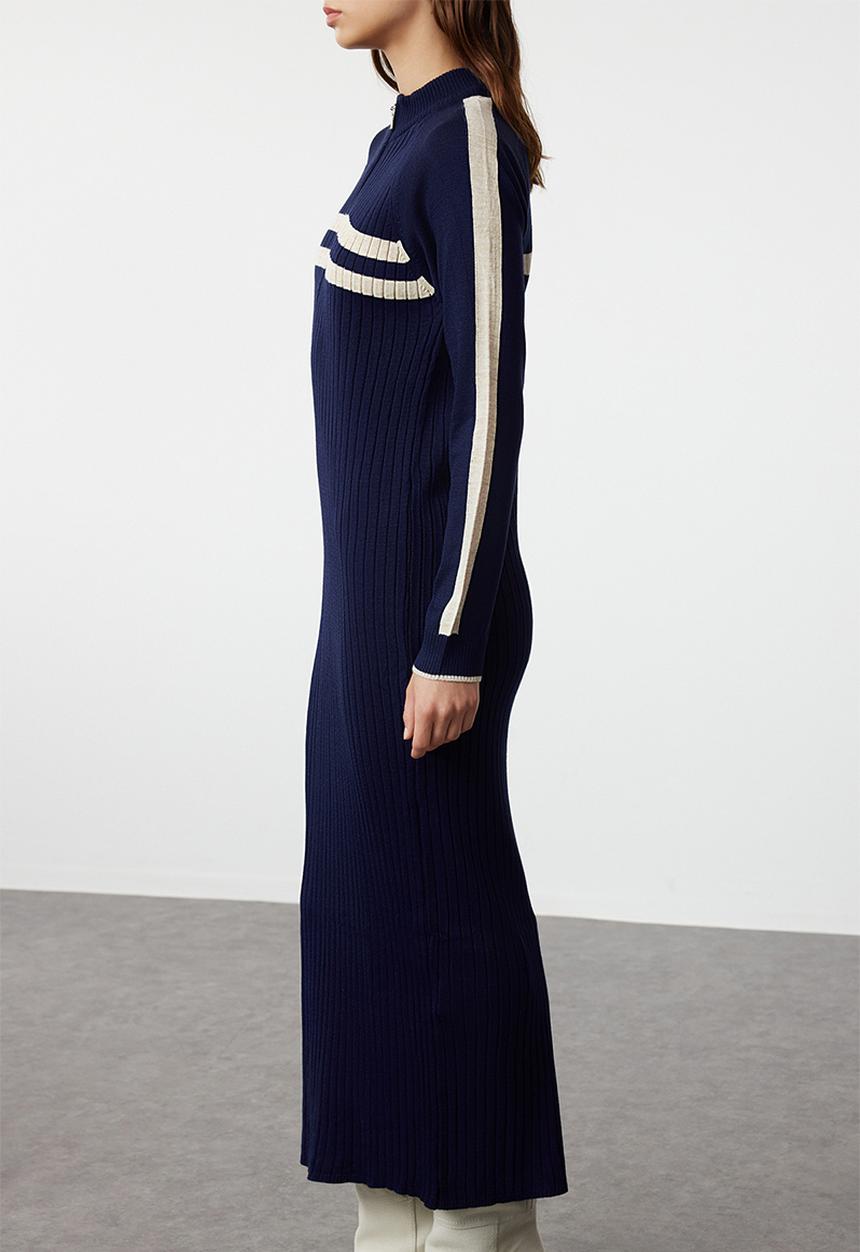 Trendyol - Colour block corded knitwear - navy blue