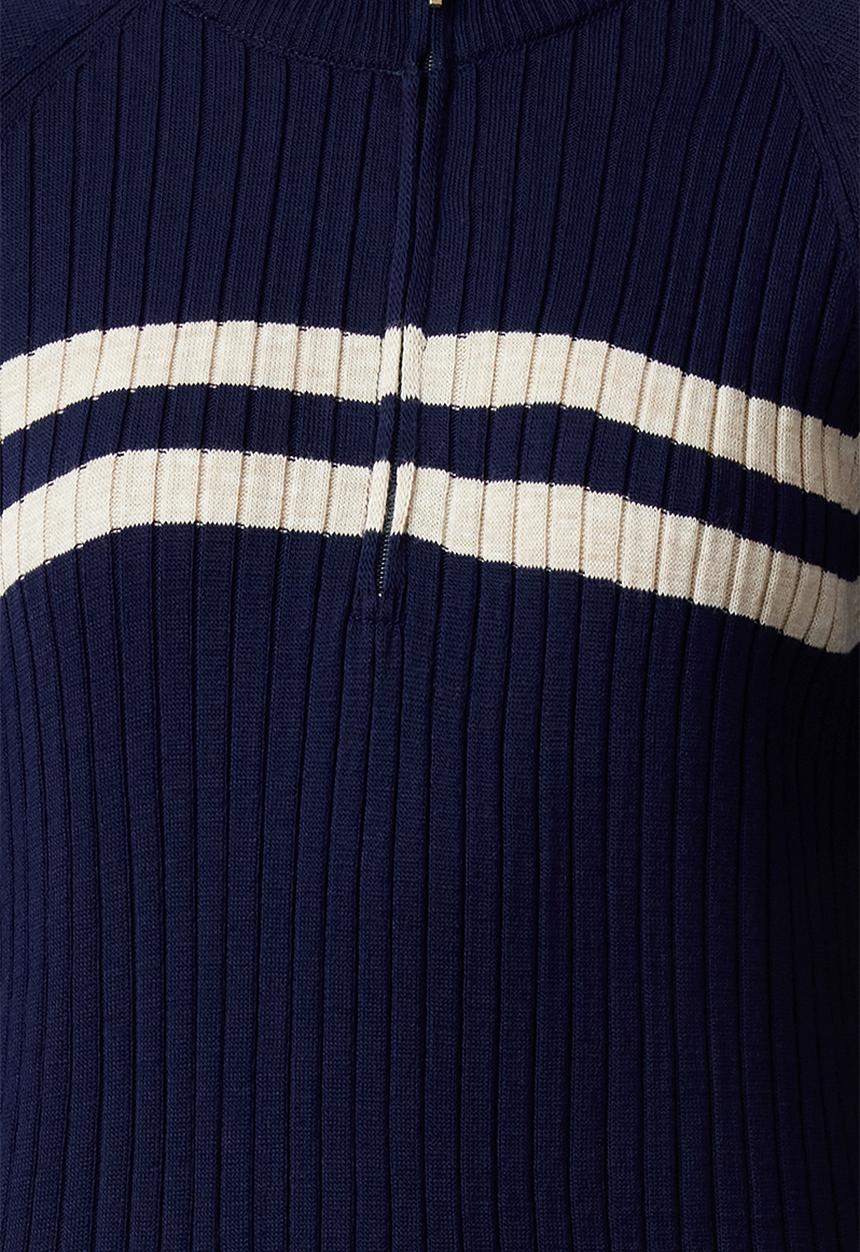 Trendyol - Colour block corded knitwear - navy blue