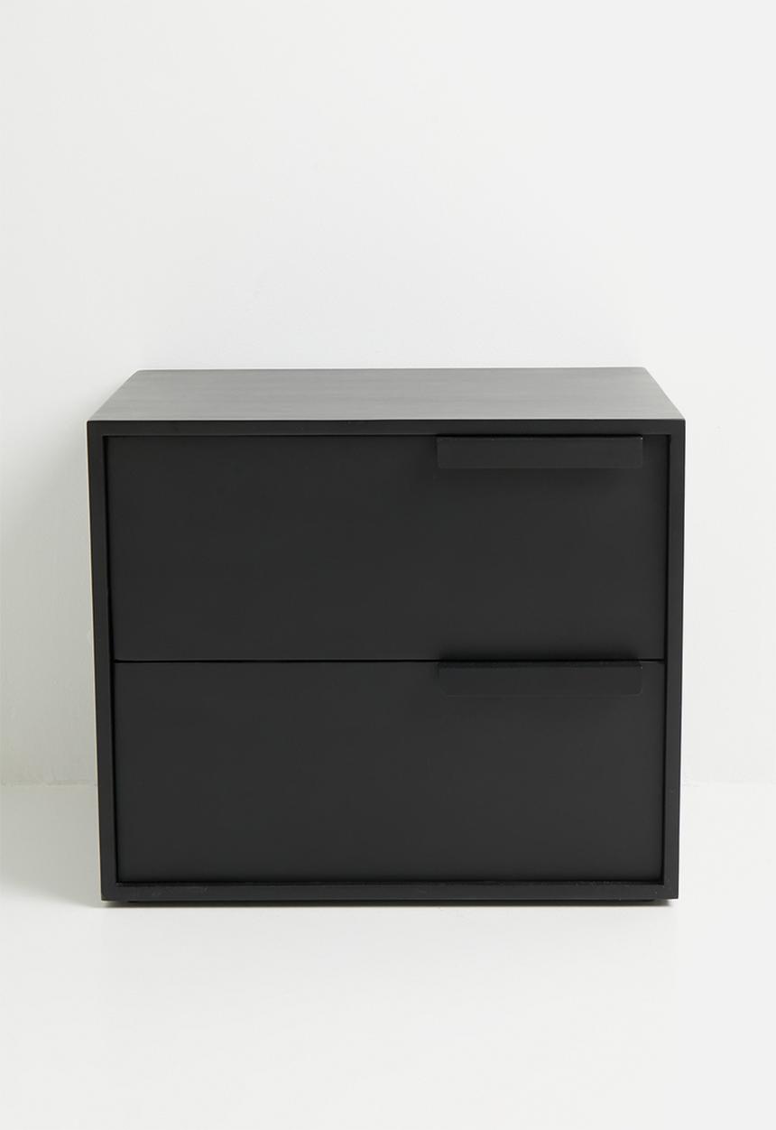 Sixth Floor - Deyra wooden bedside table - black