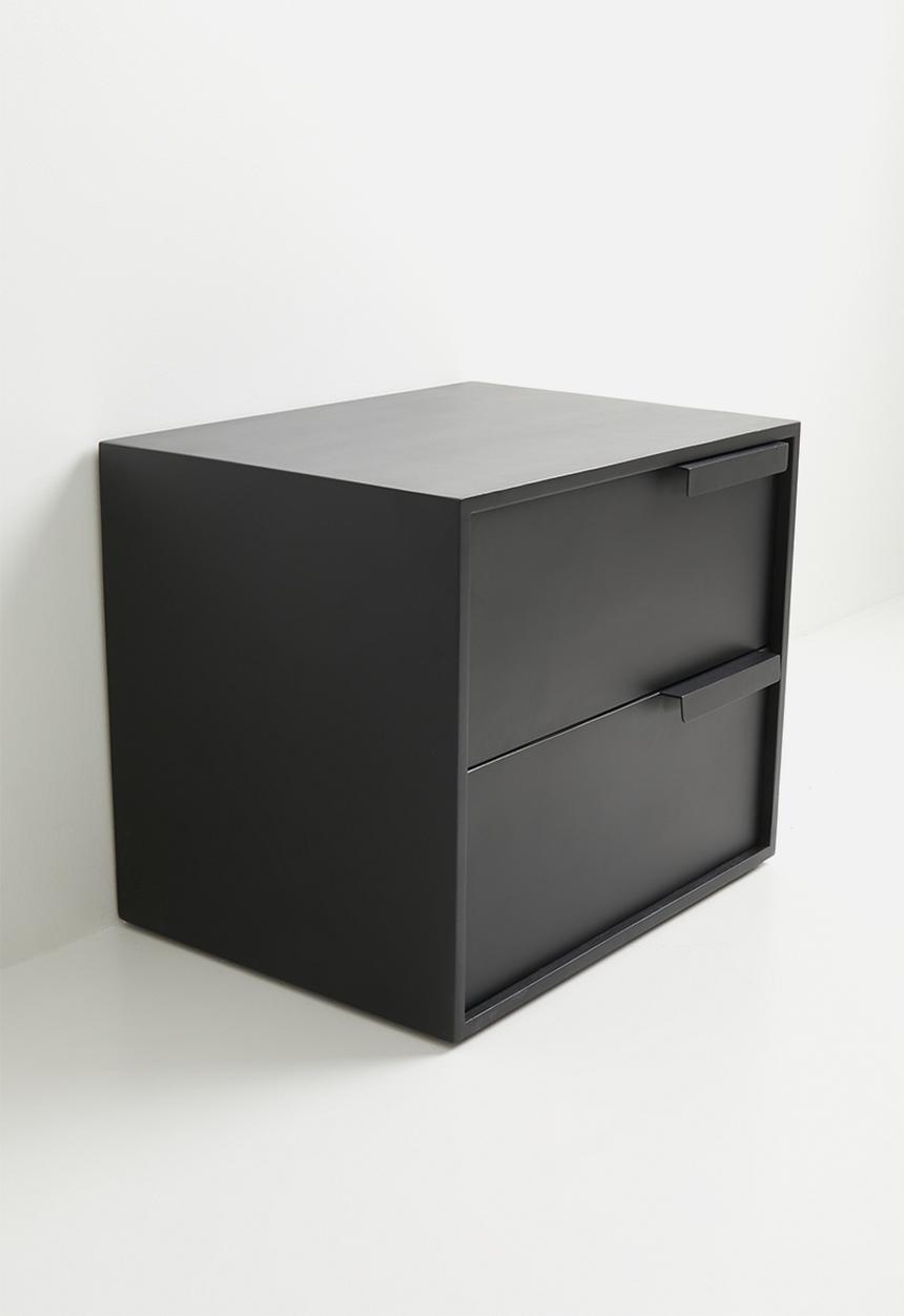 Sixth Floor - Deyra wooden bedside table - black
