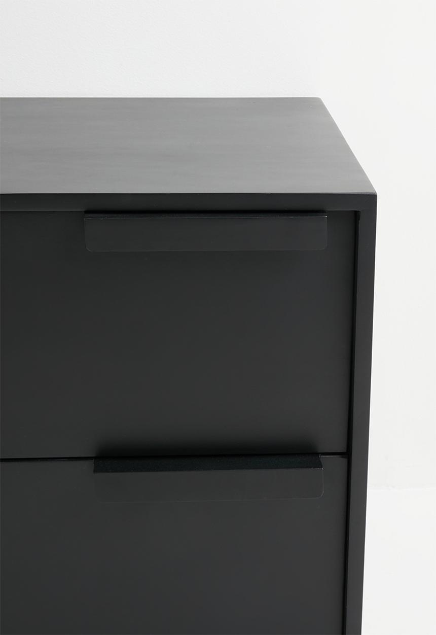 Sixth Floor - Deyra wooden bedside table - black