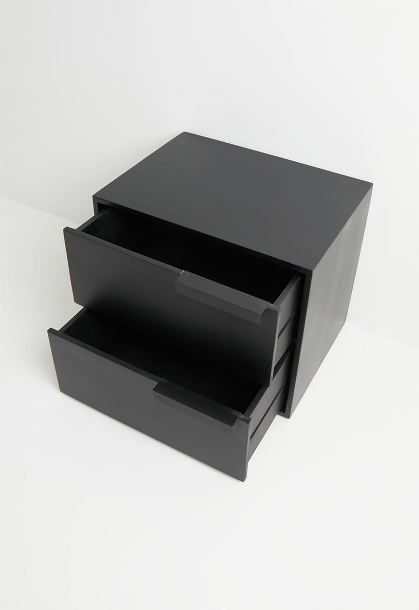 Sixth Floor - Deyra wooden bedside table - black