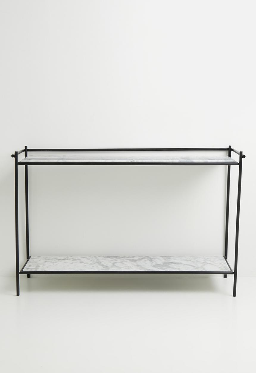 Sixth Floor - Drostol metal & marble console - black