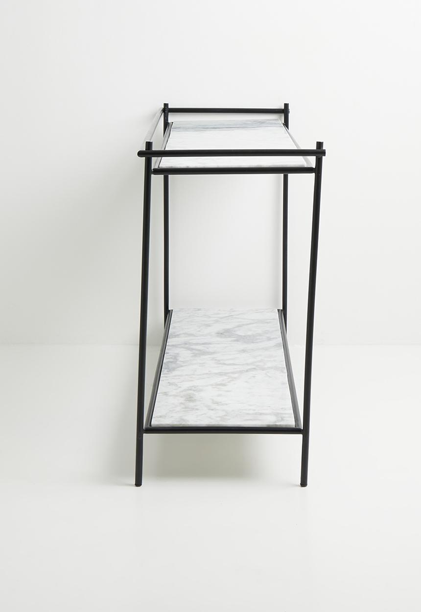 Sixth Floor - Drostol metal & marble console - black